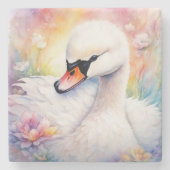 Regenboog Vogels Zwaan 3 Stenen Onderzetter (Voorkant)