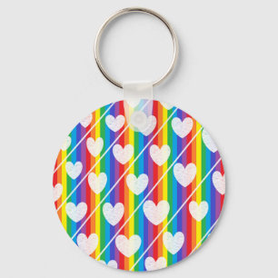 Regenboog vol harten Sleutelhanger