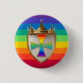 Regenboog-volger Crest-knop / Badge Ronde Button 3,2 Cm (Voorkant)