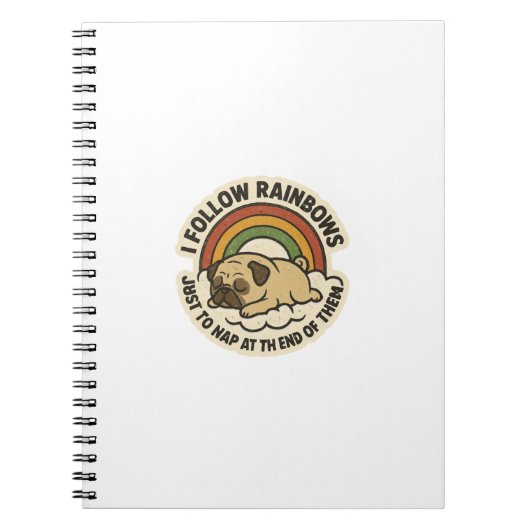 Regenboog Volger Pug St.Patrick's Dag Notitieboek (Voorkant)