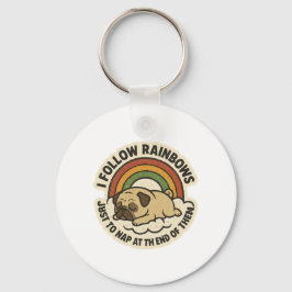 Regenboog Volger Pug St.Patrick's Dag Sleutelhanger