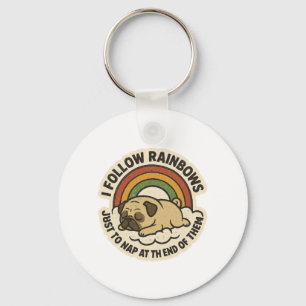 Regenboog Volger Pug St.Patrick's Dag Sleutelhanger