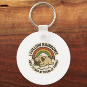 Regenboog Volger Pug St.Patrick's Dag Sleutelhanger (Voorkant)