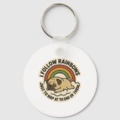 Regenboog Volger Pug St.Patrick's Dag Sleutelhanger (Achterkant)