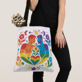 Regenboog Volkskunst Pride Tuin Tote Bag (Dichtbij)