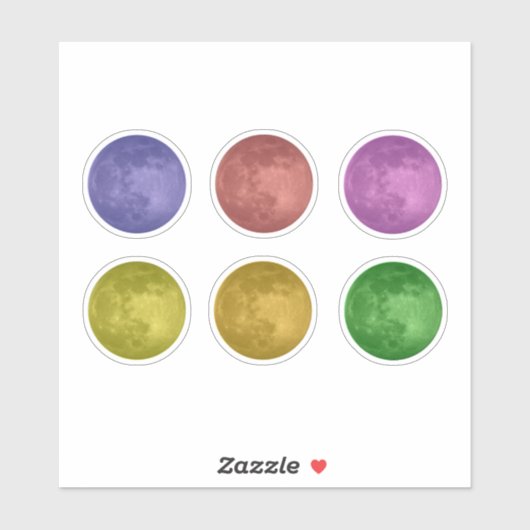 regenboog volle maan sticker (Vel)