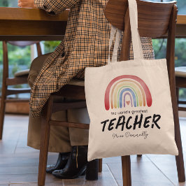 Regenboog voor de Beste Leraar ter Wereld Tote Bag