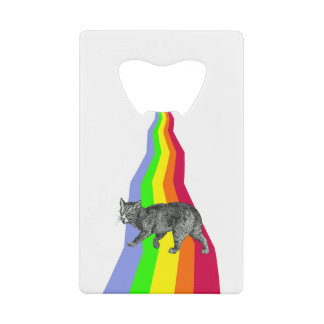 Regenboog voor de hemelbekleding creditkaart flessenopener