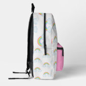 Regenboog voor meisjes en roze gepersonaliseerde r bedrukte rugzak (Links)