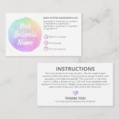 Regenboog voor pasta op witte ingrediënten visitekaartje (Voorkant / Achterkant)