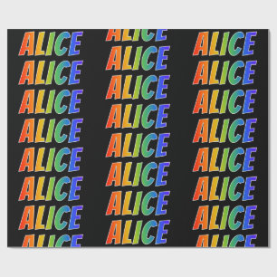 Regenboog voornaam "ALICE"; Leuk & Kleurrijk Cadeaupapier
