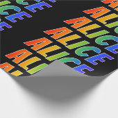 Regenboog voornaam "ALICE"; Leuk & Kleurrijk Cadeaupapier (Hoek)