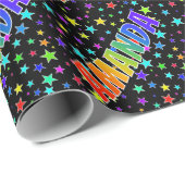 Regenboog Voornaam "AMANDA" + Sterren Cadeaupapier (Rol Hoek)