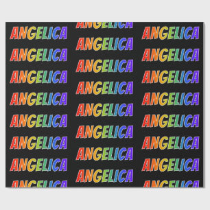 Regenboog voornaam "ANGELICA"; Leuk & Kleurrijk Cadeaupapier