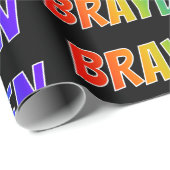 Regenboog Voornaam "BRAYDEN"; Leuk & Kleurrijk Cadeaupapier (Rol Hoek)