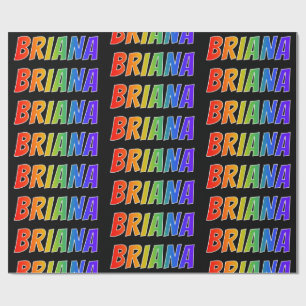 Regenboog Voornaam "BRIANA"; Leuk & Kleurrijk Cadeaupapier