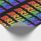 Regenboog Voornaam "BRIANA"; Leuk & Kleurrijk Cadeaupapier (Hoek)