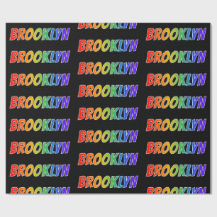 Regenboog Voornaam "BROOKLYN"; Leuk & Kleurrijk Cadeaupapier
