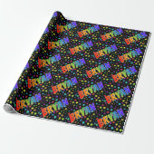 Regenboog Voornaam "BRYAN" + Sterren Cadeaupapier (Uitgerold)