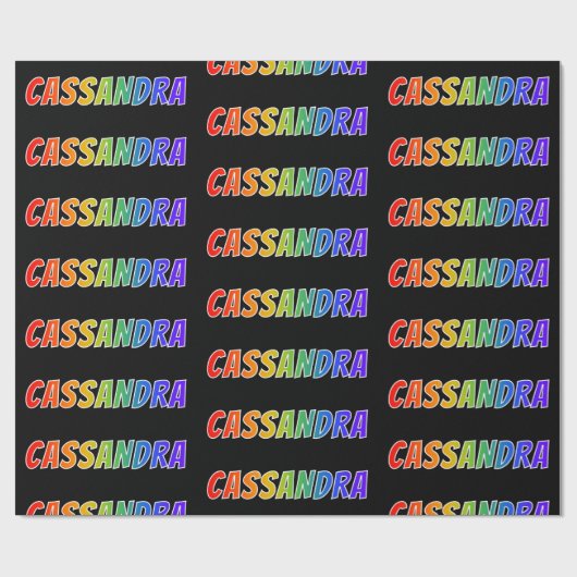 Regenboog voornaam "CASSANDRA"; Leuk & Kleurrijk Cadeaupapier (Vlak)