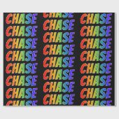 Regenboog voornaam "CHASE"; Leuk & Kleurrijk Cadeaupapier (Vlak)