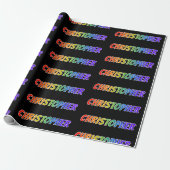 Regenboog voornaam "CHRISTOPHER"; Leuk & Kleurrijk Cadeaupapier (Uitgerold)