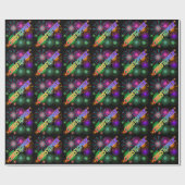 Regenboog Voornaam "CHRISTOPHER" + Vuurwerk Cadeaupapier (Vlak)