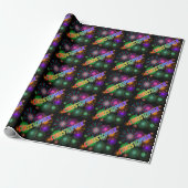 Regenboog Voornaam "CHRISTOPHER" + Vuurwerk Cadeaupapier (Uitgerold)