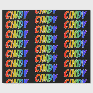 Regenboog Voornaam "CINDY"; Leuk & Kleurrijk Cadeaupapier