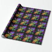 Regenboog Voornaam "COLTON" + Vuurwerk Cadeaupapier (Uitgerold)