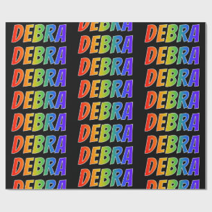 Regenboog Voornaam "DEBRA"; Leuk & Kleurrijk Cadeaupapier