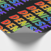 Regenboog Voornaam "DENISE"; Leuk & Kleurrijk Cadeaupapier (Hoek)