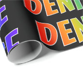 Regenboog Voornaam "DENISE"; Leuk & Kleurrijk Cadeaupapier (Rol Hoek)