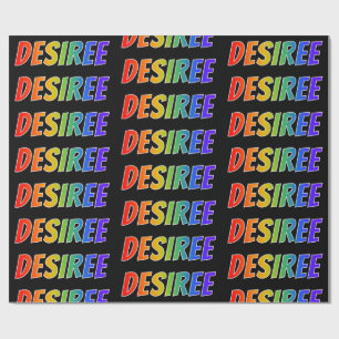 Regenboog voornaam "DESIREE"; Leuk & Kleurrijk Cadeaupapier