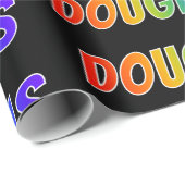 Regenboog Voornaam "DOUGLAS"; Leuk & Kleurrijk Cadeaupapier (Rol Hoek)