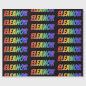 Regenboog voornaam "ELEANOR"; Leuk & Kleurrijk Cadeaupapier (Vlak)