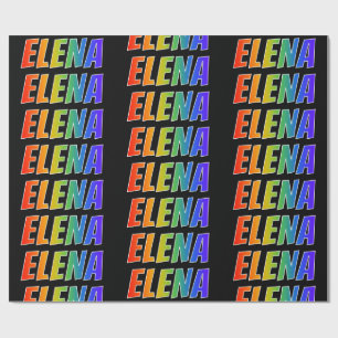Regenboog voornaam "ELENA"; Leuk & Kleurrijk Cadeaupapier