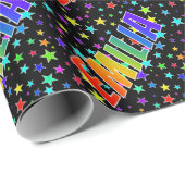 Regenboog voornaam "EMILIA" + sterren Cadeaupapier (Rol Hoek)