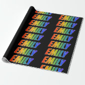 Regenboog voornaam "EMILY"; Leuk & Kleurrijk Cadeaupapier (Uitgerold)