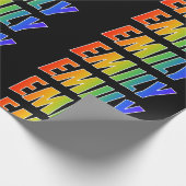 Regenboog voornaam "EMILY"; Leuk & Kleurrijk Cadeaupapier (Hoek)