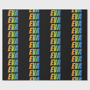 Regenboog Voornaam "EVA"; Leuk & Kleurrijk Cadeaupapier