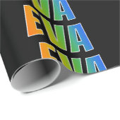 Regenboog Voornaam "EVA"; Leuk & Kleurrijk Cadeaupapier (Rol Hoek)