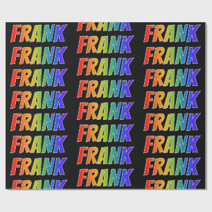 Regenboog Voornaam "FRANK"; Leuk & Kleurrijk Cadeaupapier
