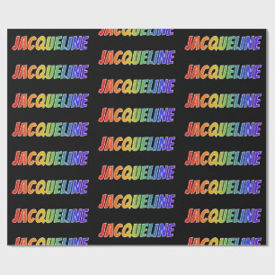 Regenboog Voornaam "JACQUELINE"; Leuk & Kleurrijk Cadeaupapier