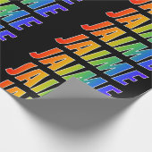 Regenboog voornaam "JAIME"; Leuk & Kleurrijk Cadeaupapier (Hoek)