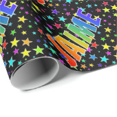 Regenboog voornaam "JAIME" + Sterren Cadeaupapier (Rol Hoek)