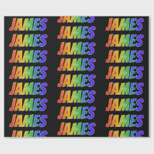 Regenboog voornaam "JAMES"; Leuk & Kleurrijk