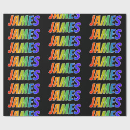 Regenboog voornaam "JAMES"; Leuk & Kleurrijk Cadeaupapier