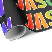 Regenboog voornaam "JASON"; Leuk & Kleurrijk Cadeaupapier (Rol Hoek)