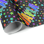 Regenboog voornaam "JAYLA" + sterren Cadeaupapier (Rol Hoek)
